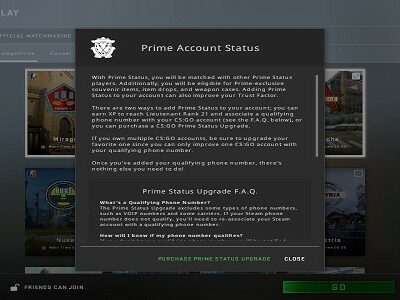 Купить CS:GO Prime Status Upgrade